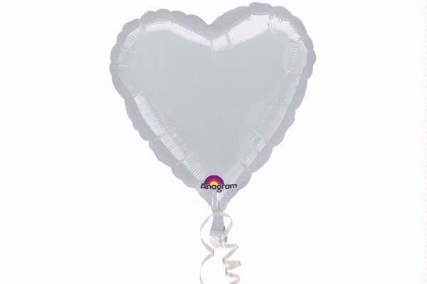 Heart Silver 18 Inch Foil Balloon